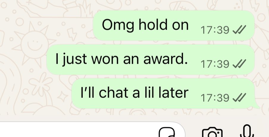 MpiloKhumalo_'s tweet image. Omgg. You guys, so a thing happened on Friday. My short film got screened at the @BashaUhuru festival in front of industry GIANTS like @MmabathoMontsho and @portiagumedesa . The cherry on top was winning an award for it. The first of many festival screenings and awardsπ―οΈπ₯Ήπ₯Ήππ
