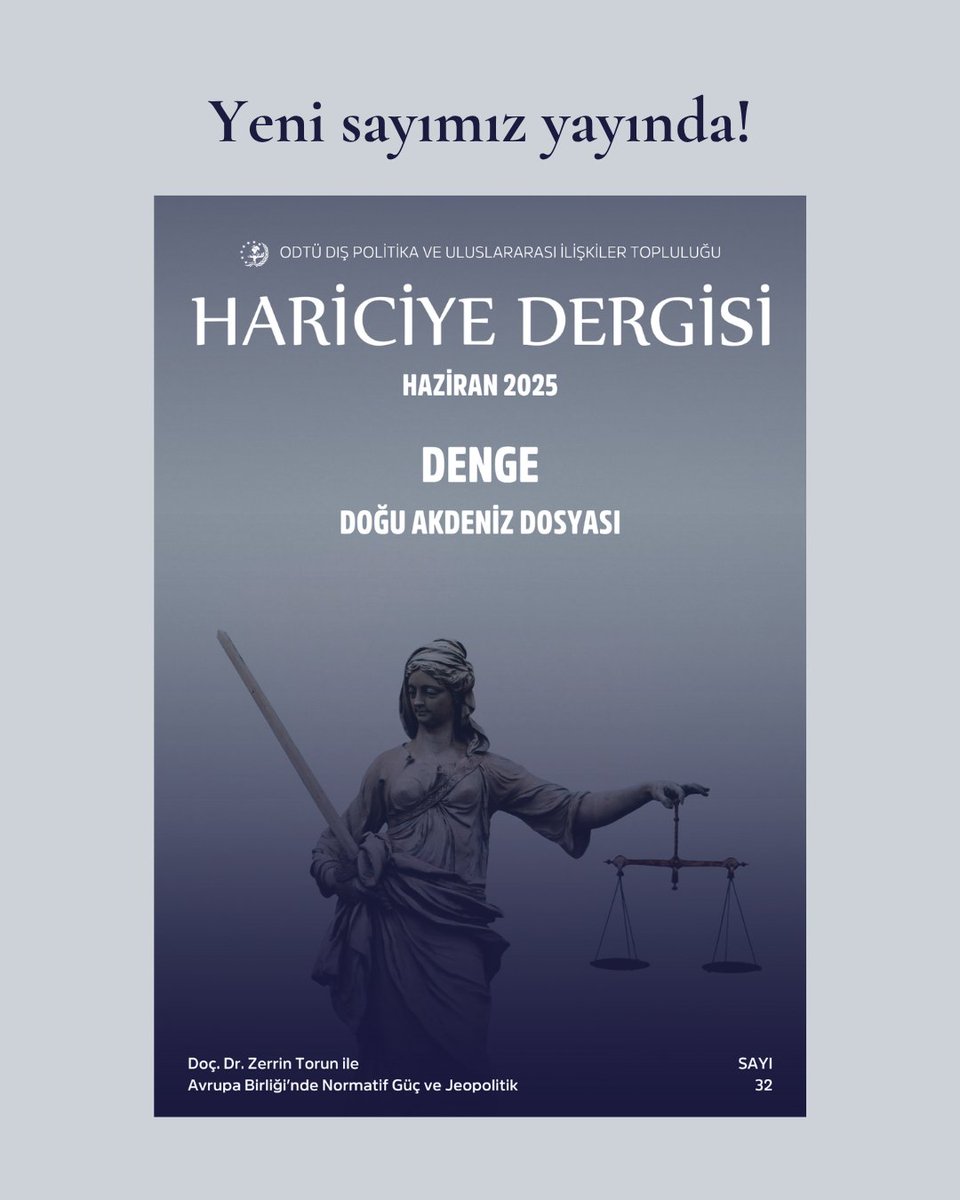 Hariciye'nin "Denge" temalı Haziran 2025 sayısı yayında! Dergimize aşağıdaki bağlantıdan ulaşabilir, Doç. Dr. Zerrin Torun ile gerçekleştirdiğimiz mülakatı da sayımızda bulabilirsiniz. Keyifli okumalar!

calameo.com/books/00654720…