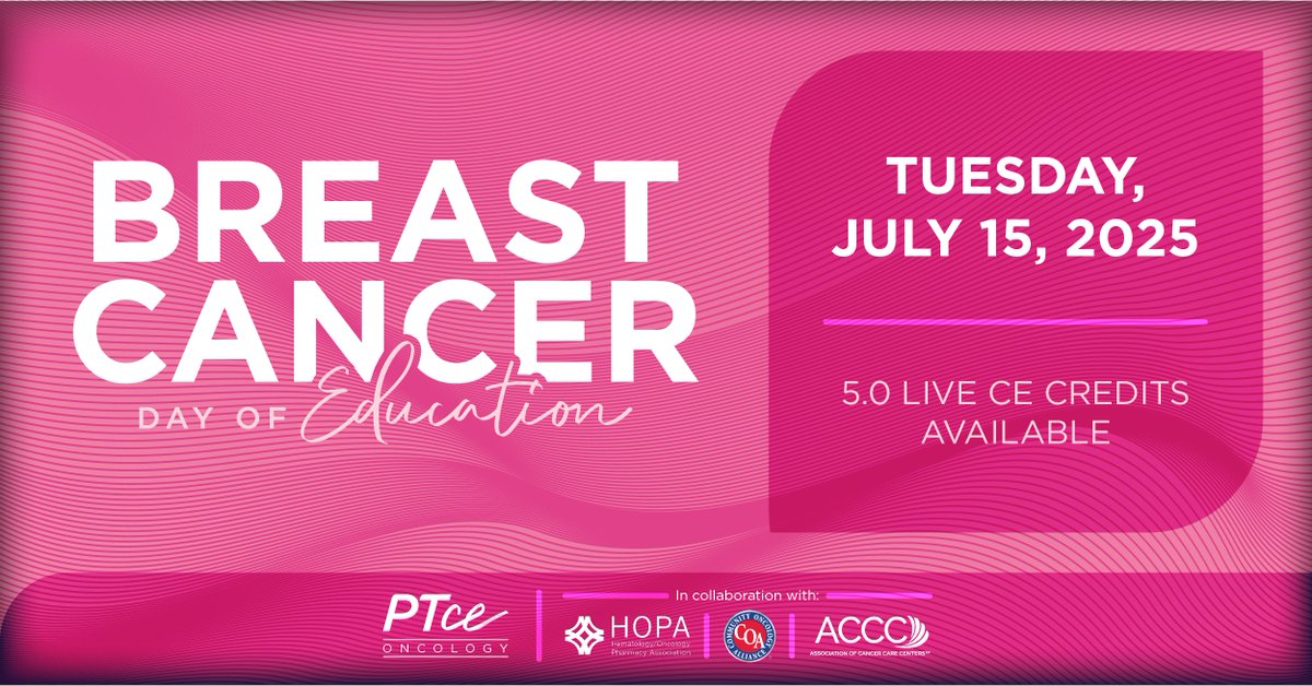 COA is proud to team up with <a href="/PharmacyTimesCE/">PTCE</a> to bring oncology pharmacists a free CE day on breast cancer. Expert insights on CDK4/6, PI3K/AKT, HER2, and more. 

Not a COPA member? Sign up today to gain access to this free resource: mycoa.io/join/
