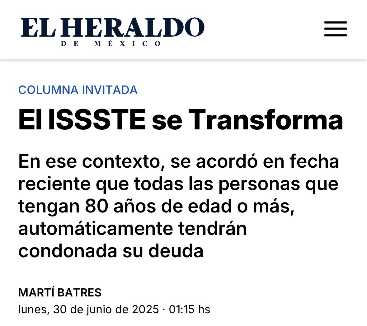 El <a href="/ISSSTE_mx/">ISSSTE</a> está pasando por una transformación integral que tiene en el centro el servicio a la derechohabiencia. Para esto, se están considerando a las 22 prestaciones que ofrece el Instituto, desde los servicios de salud, hasta aquellos como lo son <a href="/PENSIONISSSTE_/">AFORE PENSIONISSSTE</a>,