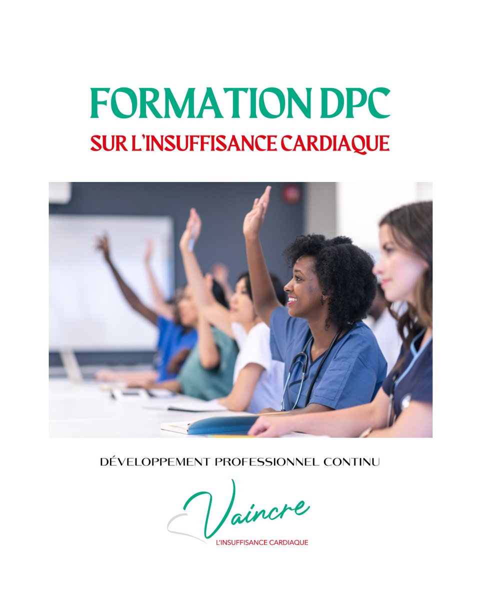 🎓 Profs de santé : formez-vous à l’insuffisance cardiaque 🫀 avec le DPC !
👥 Médecins, infirmiers, pharmaciens, étudiants…
🎯 Objectifs : améliorer les soins, réduire les complications.
🔗 Infos &amp; inscription : vaincrelinsuffisancecardiaque.org/la-formation-d…
#DPC #Cardiology