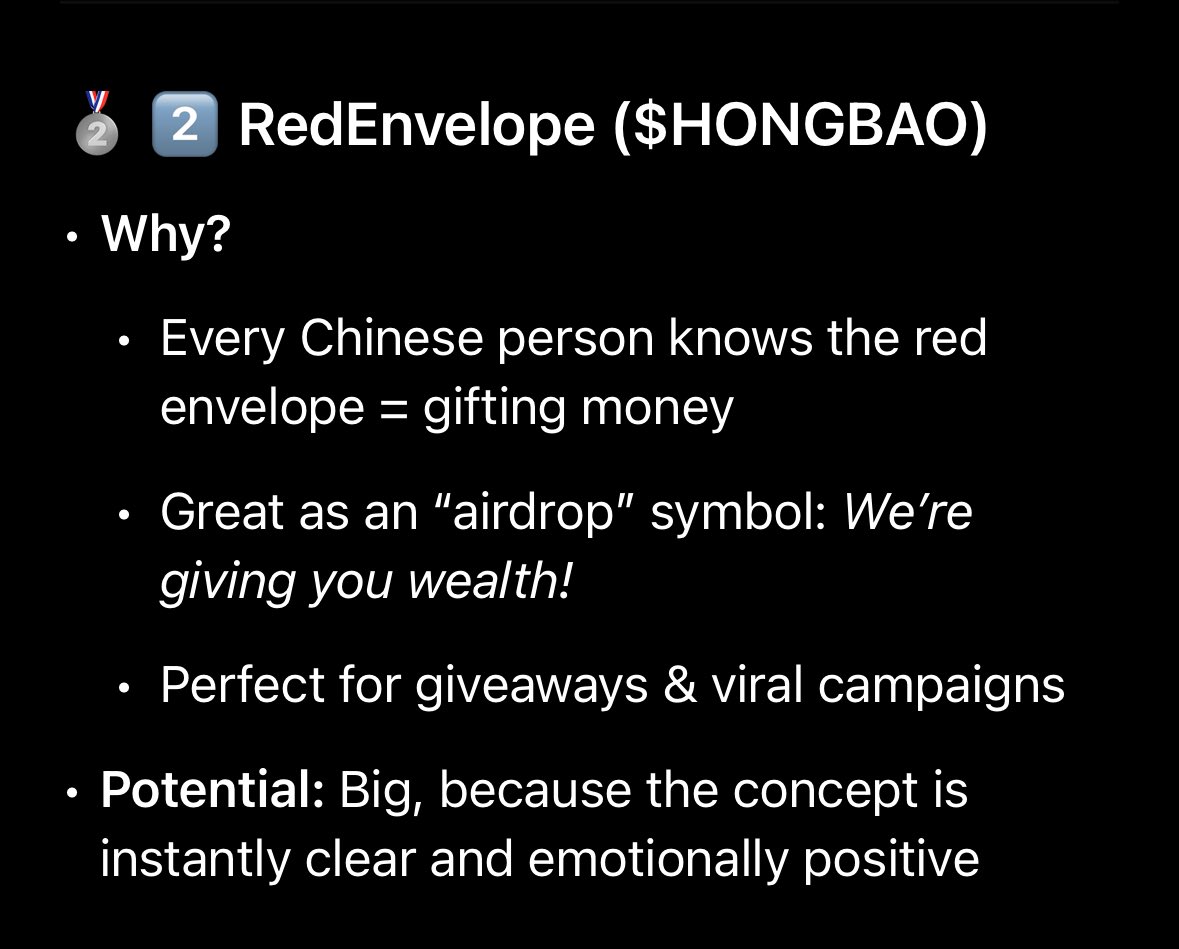 DonHodlor's tweet photo. Bought #HONGBAO at 3 k mcap.
#LUCKYCOIN is currently at 1.3 mio.
Chinese Meta.
Asked ChatGPT … told me that every Chinese Person knows the red envelope.
Also called „AirDrop“.
BFKxkjEQ47di5b7WZ9S9Fvm8kYtpfv8w6dTodpS3pump https://t.co/dbOnLNjCeO