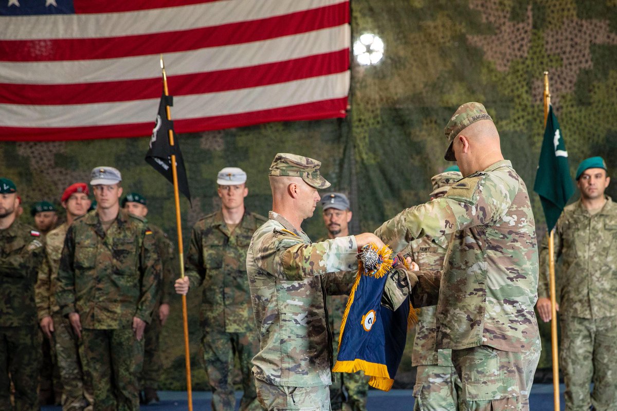 Regional Command East (RC-E) Commander, Col. Peter Helzer, presided over the transfer of authority ceremony of the RC-E Maneuver Battalion at Camp Novo Selo. Lt. Col. Joseph Twigg formally handed over command to Lt. Col. Gregory O’Brien.

#UNITASOMNIAVINCIT 
#StrongerTogether