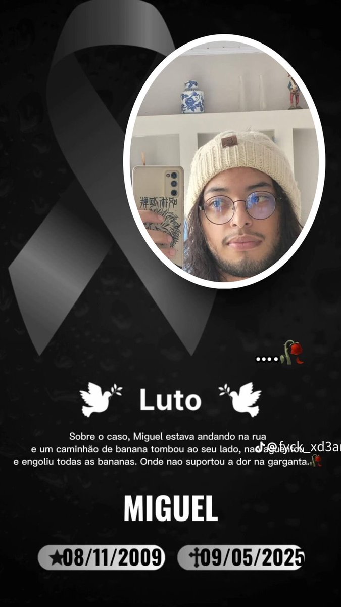 Meus pêsames pra família, infelizmente foi muita banana pro meu macaquinho