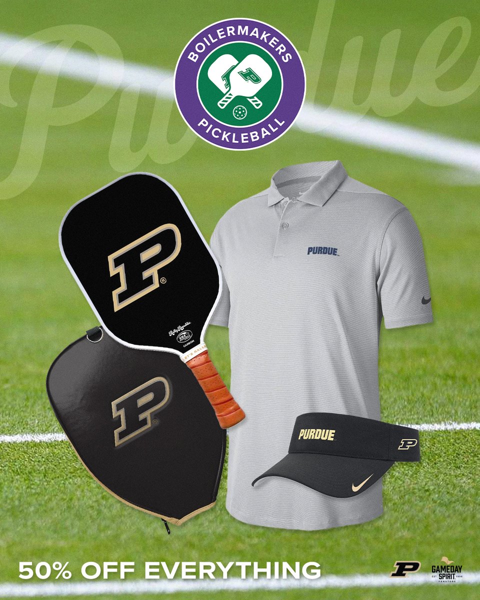 gameday_purdue's tweet photo. The ball’s in your court.🎾
Serve up summer with Official Purdue Pickleball gear! https://t.co/V0cBiBJtjx