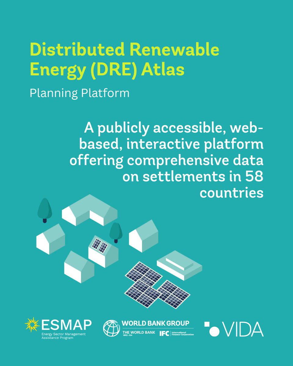 Discover the Distributed Renewable Energy (DRE) Atlas—a powerful tool offering access to 60+ indicators per settlement, from potential electricity connections and building density to economic, agricultural, and security data. 

Available now: wrld.bg/YAo750Wimv2