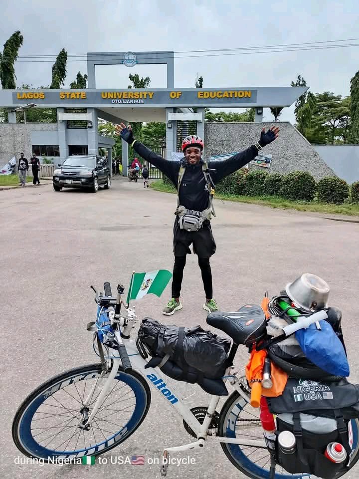 This guy just takes off in Lagos 😮👏👏❤️🫡
Cycling in Nigeria 🇳🇬 to USA 🇺🇸