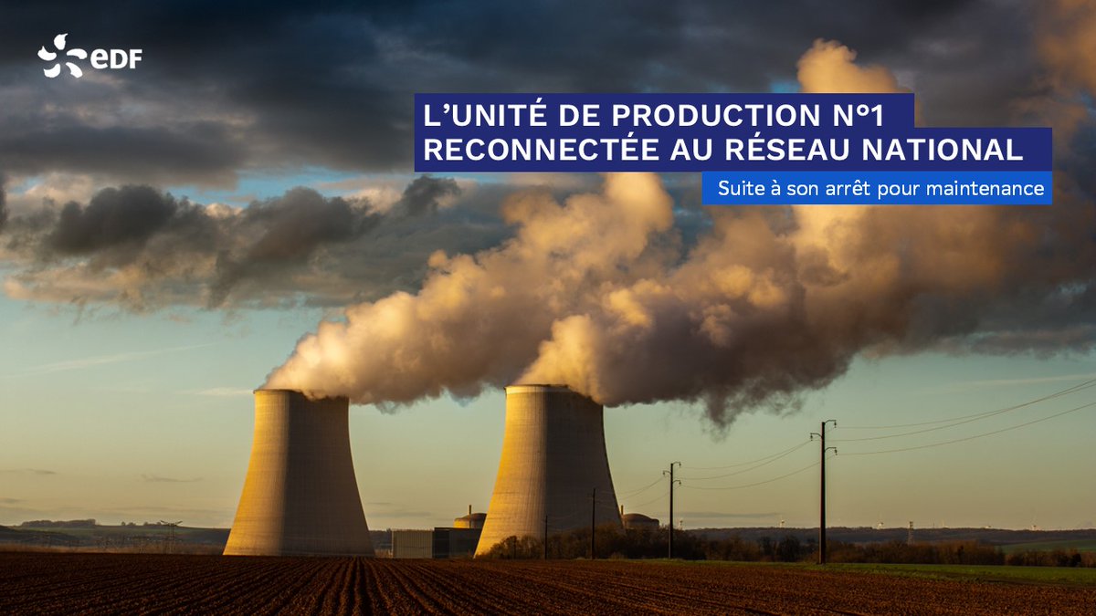 Le lundi 30 juin 2025, les équipes de la centrale ont reconnecté l’unité de production n°1 au réseau électrique national après son arrêt pour maintenance. Pour en savoir + : shorturl.at/69DuO