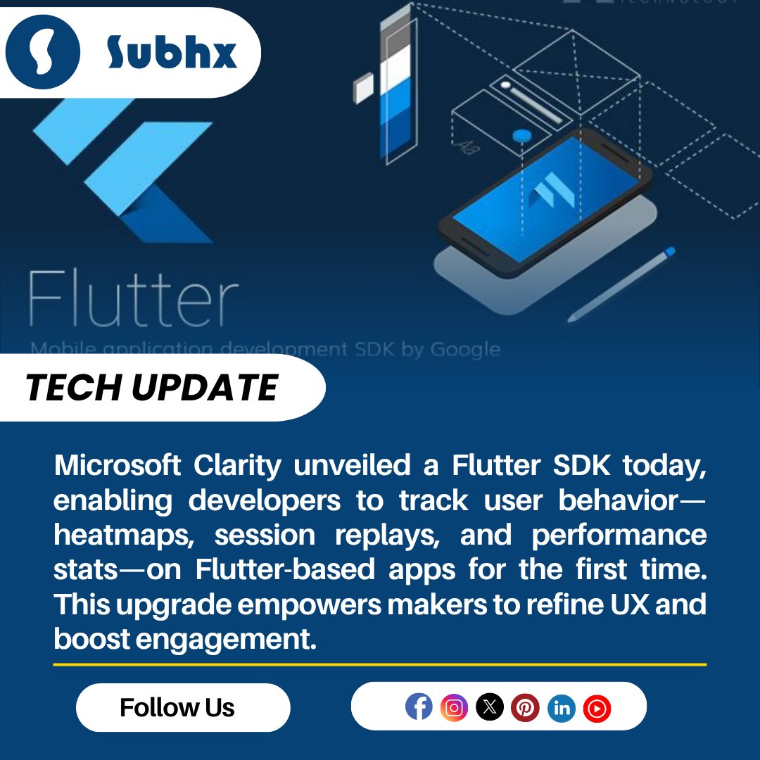 subhxinfotech's tweet image. Microsoft Clarity launches Flutter SDK for mobile analytics
#MicrosoftClarity #FlutterSDK #MobileAnalytics #AppDev #UX
