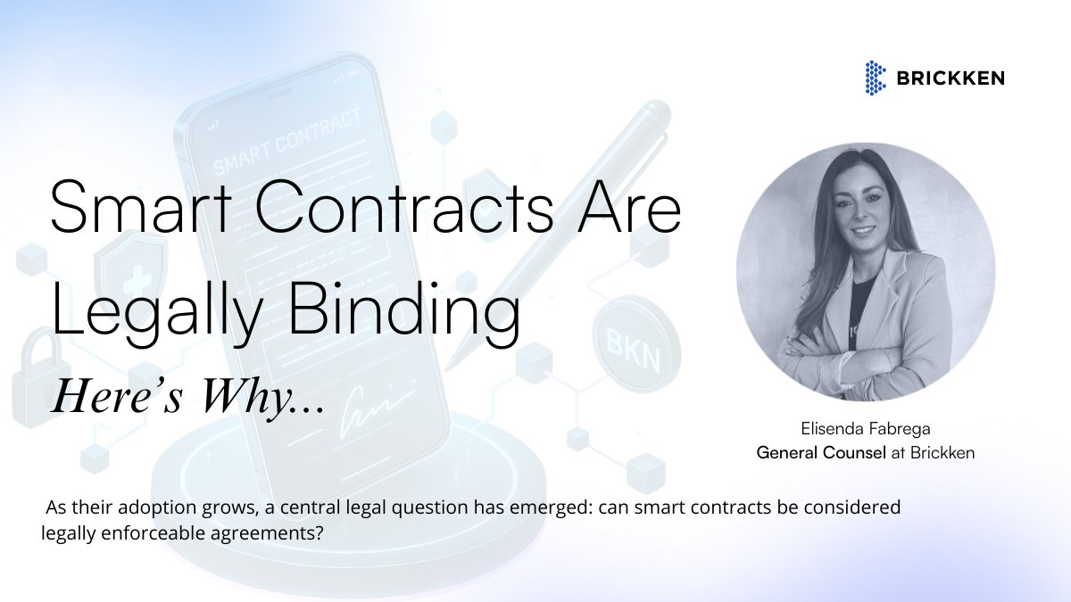 Can smart contracts really be considered legally binding?

In a new article for <a href="/FXFinanceFeeds/">FinanceFeeds</a>, our General Counsel <a href="/ElisendaFabrega/">elisendafabrega.eth</a> explores the legal enforceability of smart contracts, unpacking the reality behind code-as-agreement, why off-chain elements like KYC matter, and