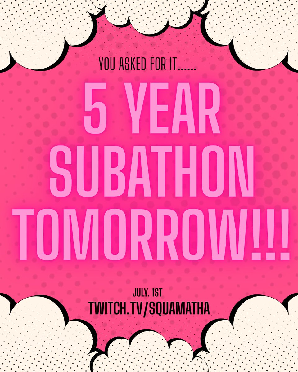 5 YEAR ANNIVERSARY SUBATHON TOMORROW!!!! AHHHHH IM SO EXCITED!!! #twitch #twitchpartner #subathon