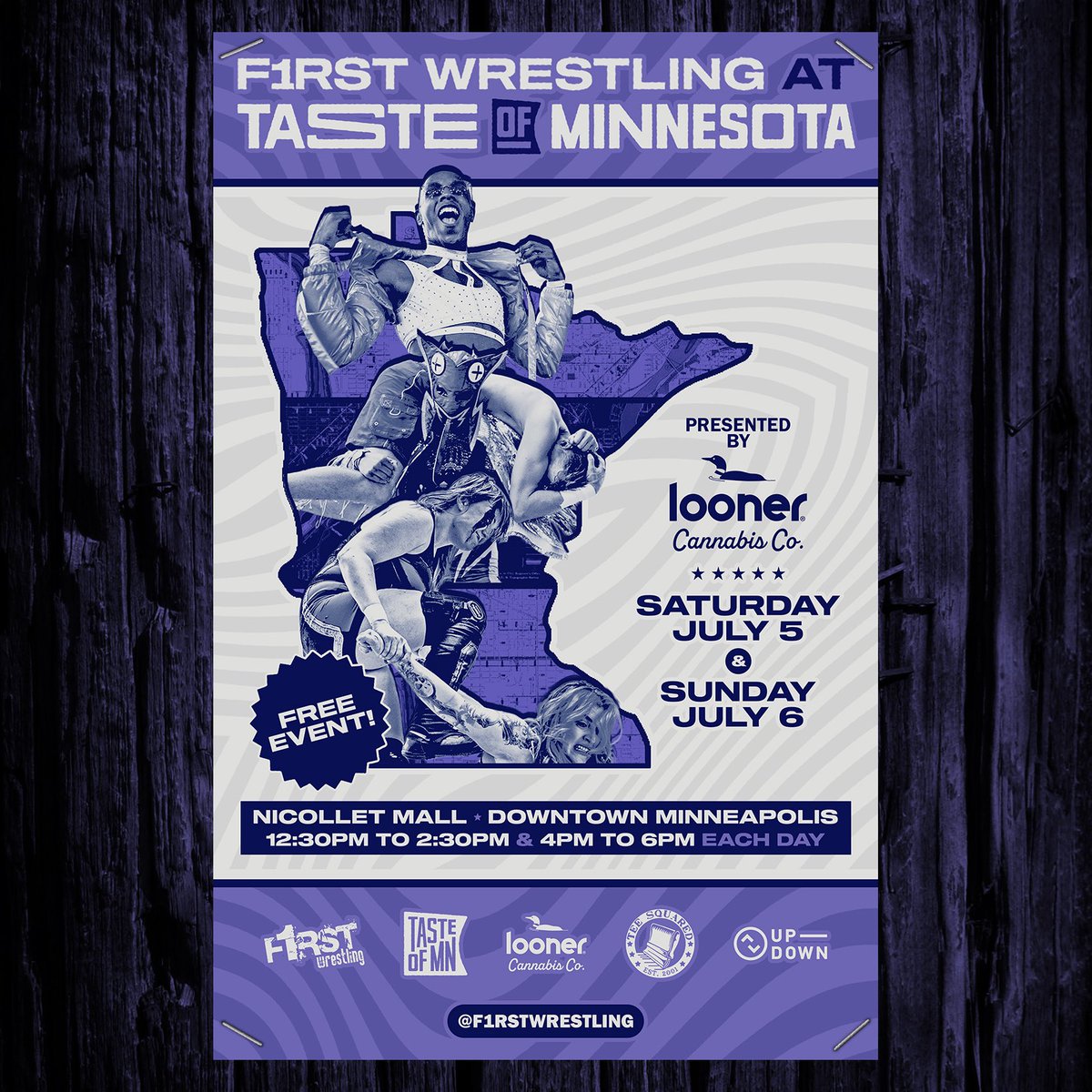 F1RST Wrestling (@f1rstwrestling) on Twitter photo The #TasteOfMinnesota returns this Saturday *and* Sunday in downtown Minneapolis on Nicollet Mall.
Catch F1RST Wrestling live each day from 12:30pm to 2:30pm & 4pm to 6pm brought to you by <a href="/loonersodas/">loonersodas</a>!
🎟️ THIS IS A FREE EVENT 🎟️ The #TasteOfMinnesota returns this Saturday *and* Sunday in downtown Minneapolis on Nicollet Mall.
Catch F1RST Wrestling live each day from 12:30pm to 2:30pm & 4pm to 6pm brought to you by <a href="/loonersodas/">loonersodas</a>!
🎟️ THIS IS A FREE EVENT 🎟️