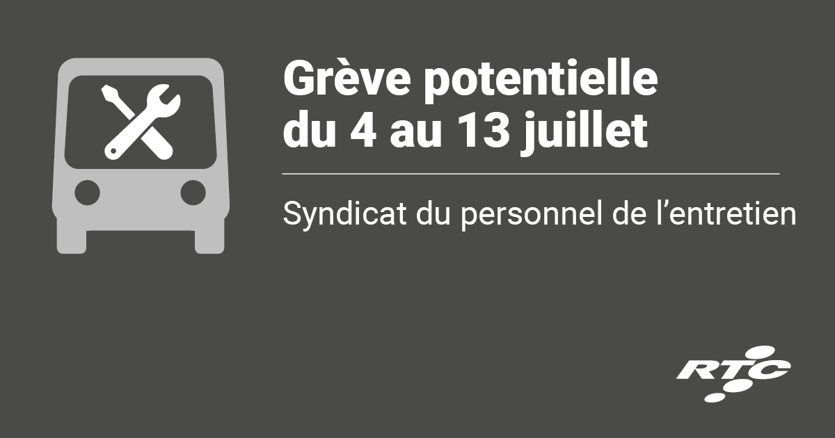 RTCQuebec's tweet image. Risque de suspension des services du RTC dès le 4 juillet rtcquebec.ca/medias/communi…