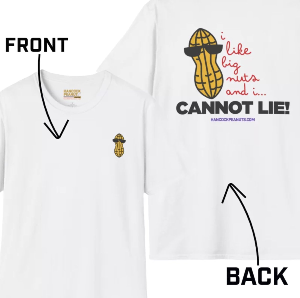 HancockPeanuts's tweet image. We like big nuts… and we cannot lie. 😏
This shirt says what we’re all thinking — and it's softer than a freshly cracked peanut shell.

👉 Grab yours here: hancockpeanuts.com/product/i-cann…

Guaranteed to turn heads.
#BigNutEnergy #SnackWithStyle #HancockPeanuts #ICannotLie #PeanutProud