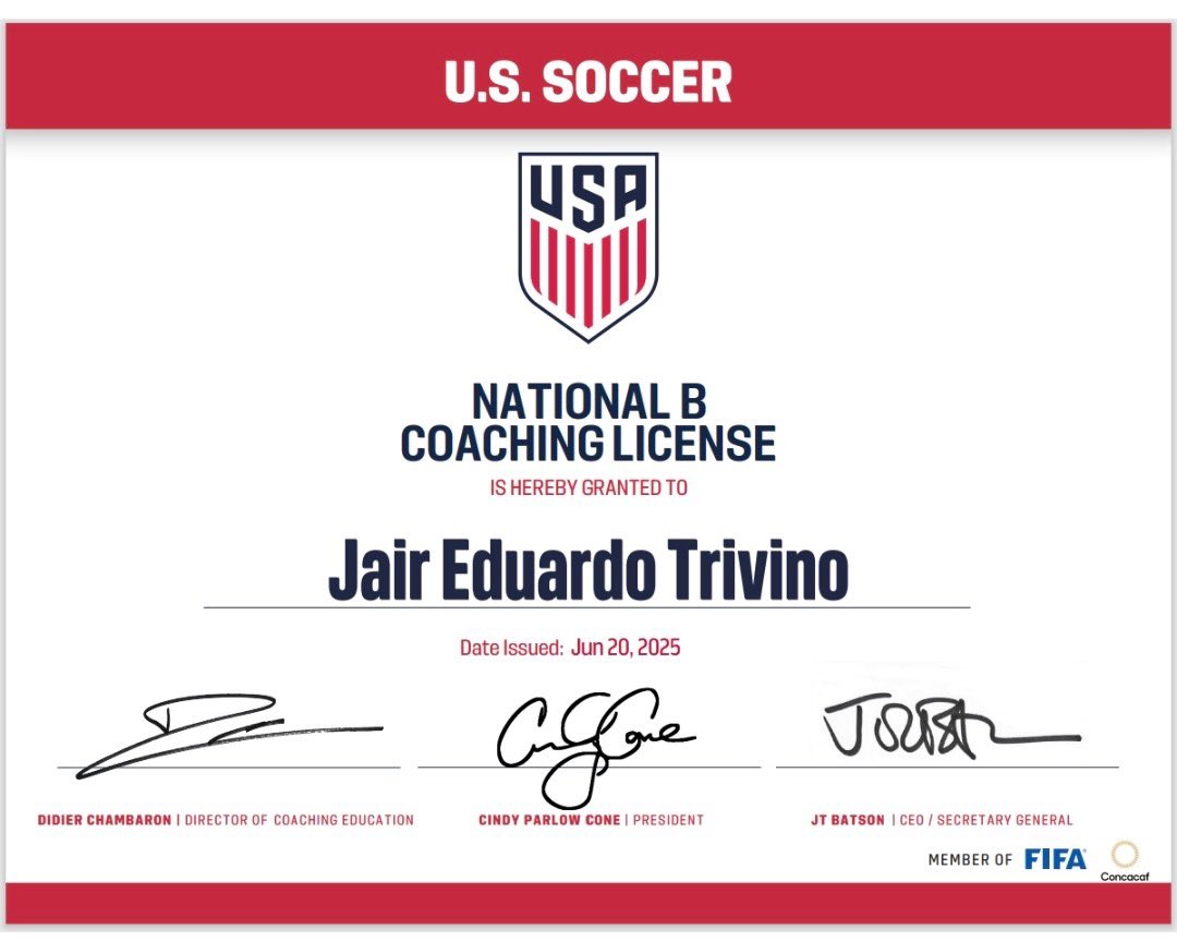 Congratulations to Coach Jordan, Coach Jair, &amp; Coach Keith for earning their U.S. Soccer National “B” licenses! They spent 6 months on this coaching education journey! We are super proud of you!#mvpremier #thegoldstandard