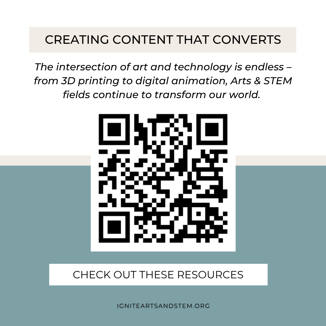 igniteartsstem's tweet image. The intersection of art and technology is endless – from 3D printing to digital animation, Arts &amp;amp; STEM fields continue to transform our world. 🌟 Here are a few resources to help you get started this summer! bit.ly/ias-other-reso…. #STEMResources #ArtsInnovation
