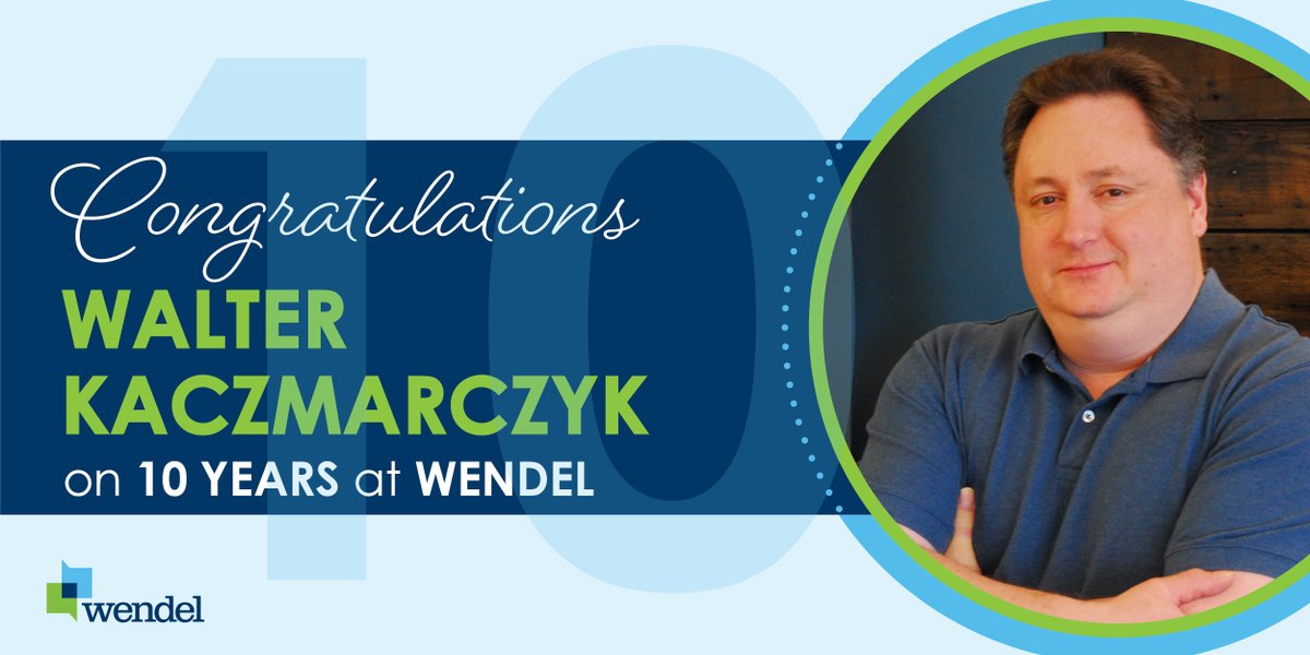 Walter Kaczmarczyk is celebrating 10 years with Wendel! His team said, “Walt is the kind of team member every group hopes for, reliable, steady, and always ready to step up when it matters most. His consistency and quiet dedication are a big part of what keeps our team strong.”