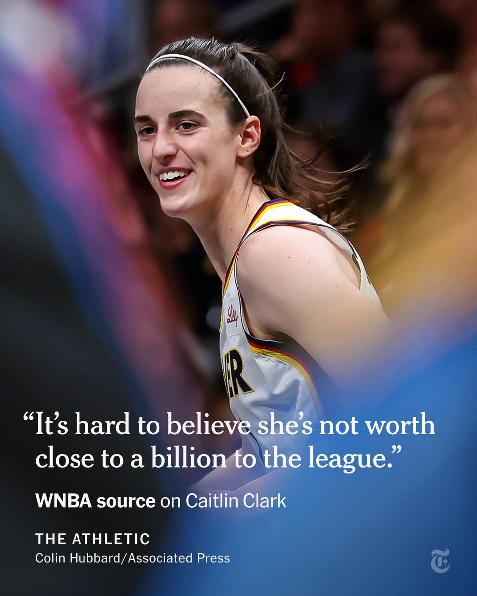 The New York Times (@nytimes) on Twitter photo From <a href="/TheAthletic/">The Athletic</a>: “We had Muhammad Ali, we had Michael Jordan, we had Tiger Woods, and to me, it’s early, but we have Caitlin Clark,” former ESPN exec John Kosner says. However, she’s unlikely to ever be paid even close to what she is worth. nyti.ms/4kfzL4Q From <a href="/TheAthletic/">The Athletic</a>: “We had Muhammad Ali, we had Michael Jordan, we had Tiger Woods, and to me, it’s early, but we have Caitlin Clark,” former ESPN exec John Kosner says. However, she’s unlikely to ever be paid even close to what she is worth. nyti.ms/4kfzL4Q