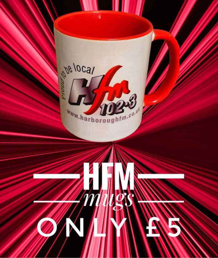 HFM mugs are available - only £5 each. Available at events where you see our trailer or from Harborough FM, Fernie House, Fernie Road, Market Harborough LE16  7PH during office hours. All proceeds go to your local community radio station's ongoing fundraising drive.