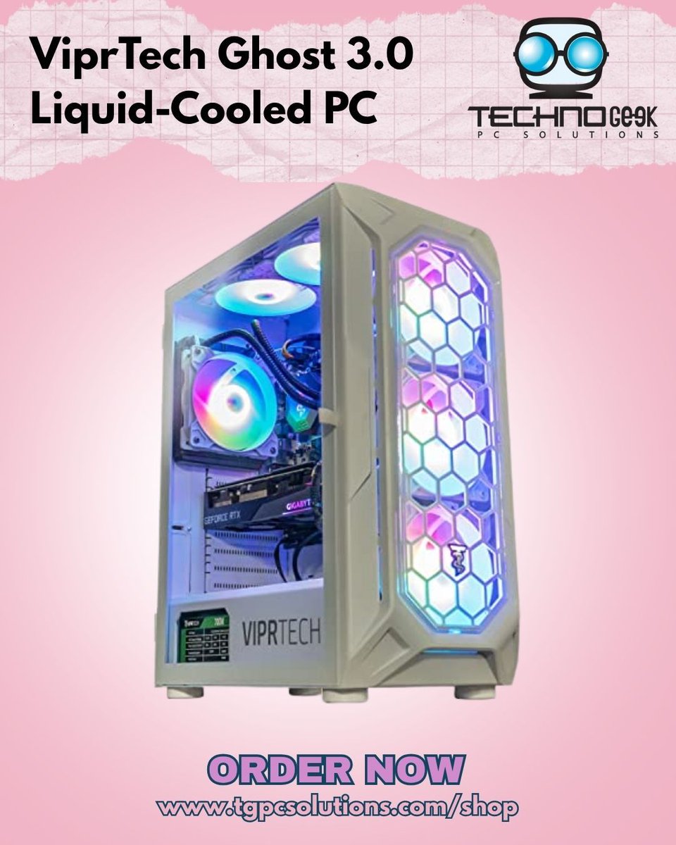 tgpcsolutions's tweet photo. Meet the ViprTech Ghost 3.0 — a liquid-cooled beast built for serious gamers. Powered by Ryzen 5 5600X, RTX 4060, 32GB RAM &amp; 1TB SSD. VR-ready, RGB-lit, and streaming smooth. 🔥🎮 

https://t.co/yfQo3MUpBY 

#GamingPC #RTX4060 #PCMasterRace #LiquidCooled #ViprTech https://t.co/zolM1mS5cN