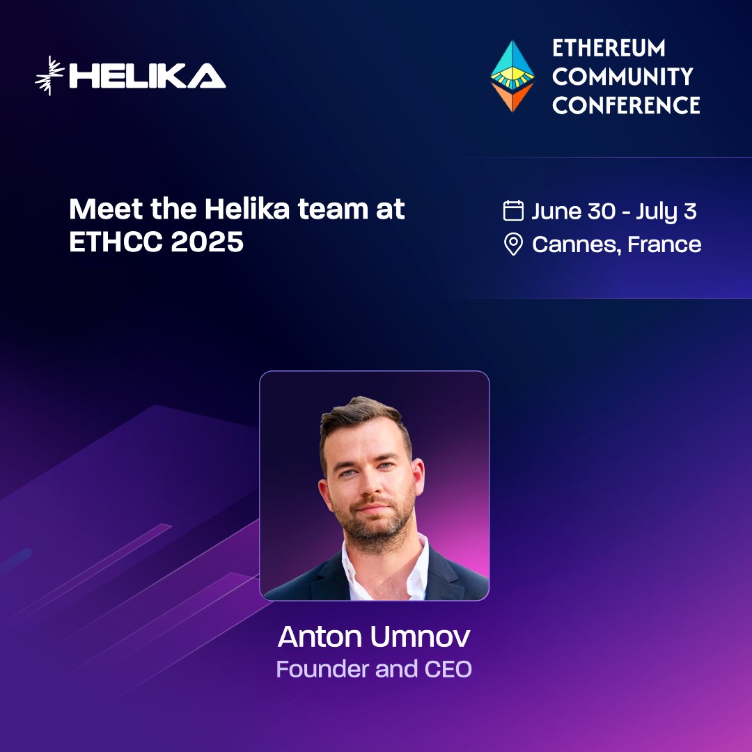 HELIKA (@helikagaming) on Twitter photo 🌞 Bonjour <a href="/EthCC/">EthCC - Ethereum Community Conference</a> Cannes! Team Helika has landed and we’re ready to connect with fellow builders, thinkers and innovators.
Our CEO Anton Umnov <a href="/BHelika/">Anton Umnov | Founder & CEO at Helika</a> is on-site — let’s make the most of it! 🤝 If you’re around, drop us a message and let’s link up. 🌞 Bonjour <a href="/EthCC/">EthCC - Ethereum Community Conference</a> Cannes! Team Helika has landed and we’re ready to connect with fellow builders, thinkers and innovators.
Our CEO Anton Umnov <a href="/BHelika/">Anton Umnov | Founder & CEO at Helika</a> is on-site — let’s make the most of it! 🤝 If you’re around, drop us a message and let’s link up.