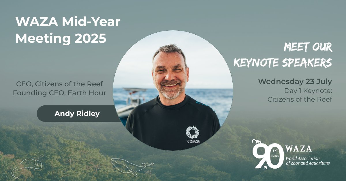 World Association Zoos & Aquariums (@waza) on Twitter photo Citizen-led conservation is changing reef futures. At the WAZA Mid-Year Meeting, hear from <a href="/ANDYRIDLEY/">Andy Ridley</a>, CEO of <a href="/citizensGBR/">Citizens of the Great Barrier Reef</a> & Founding CEO of <a href="/earthhour/">Earth Hour Official</a>, on bridging research & action, mobilising global taskforces, and empowering communities.
Register now
f.mtr.cool/etbnqzlhcy Citizen-led conservation is changing reef futures. At the WAZA Mid-Year Meeting, hear from <a href="/ANDYRIDLEY/">Andy Ridley</a>, CEO of <a href="/citizensGBR/">Citizens of the Great Barrier Reef</a> & Founding CEO of <a href="/earthhour/">Earth Hour Official</a>, on bridging research & action, mobilising global taskforces, and empowering communities.
Register now
f.mtr.cool/etbnqzlhcy