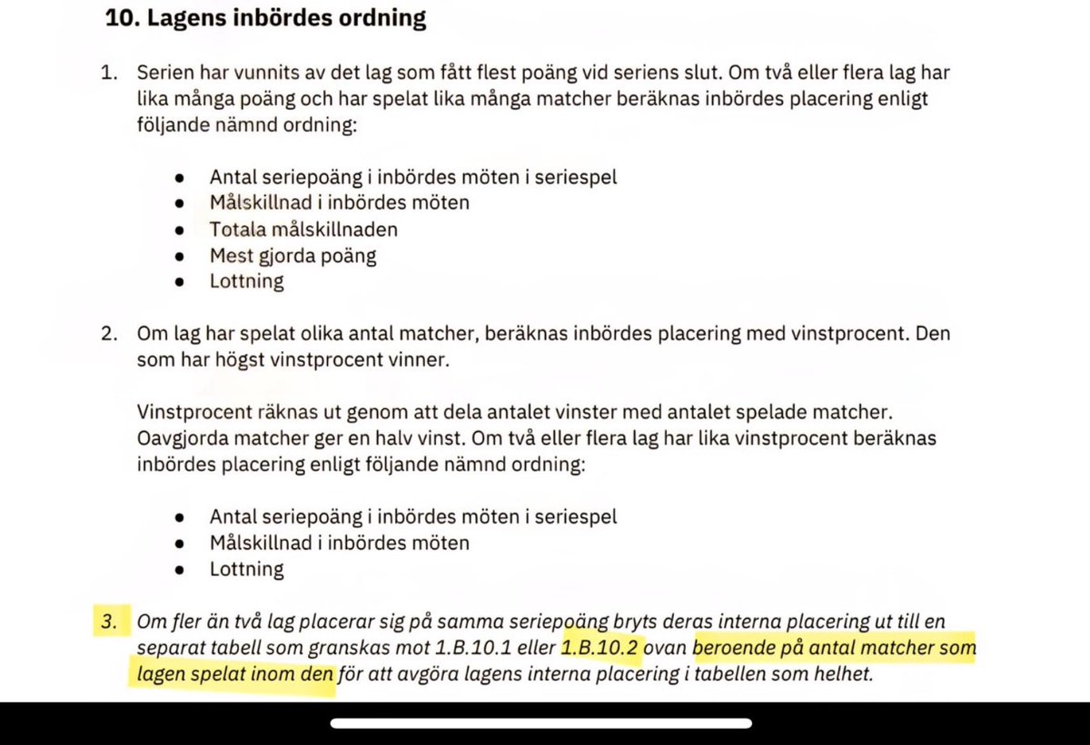 Min minnesbild är att punkten 3 nedan tillkom just för att lösa tie-breakers i en SS som årets, när lag möts olika (2/1/0 gånger). 

Och i s f är det solklart med KP 4:a, AIK 5:a, SMM 6:a.

Oavsett vilket: SKRIV OM TB FRÅN GRUNDEN.