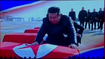inbarspace's tweet image. This is new: pictures of KJU with coffins of fallen NK troops killed in Ukraine.