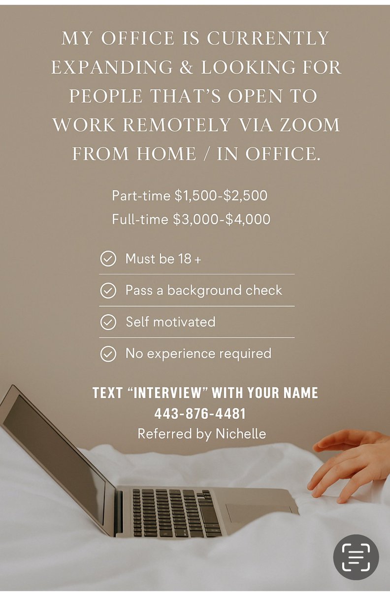justnichelle's tweet photo. Do you keep your options open to earning additional income? This opportunity is for you! Text interview with your name. Let interviewer know Nichelle referred. You’ll be happy you applied. Thank me later 😊 https://t.co/JFC0Bh3EuW