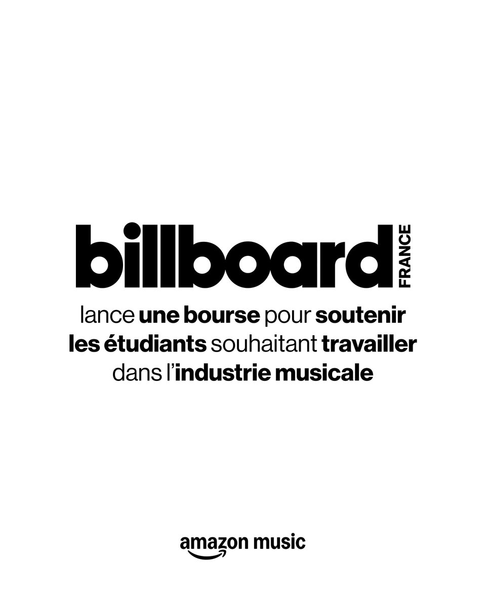 🎓 Billboard France annonce le lancement d’une bourse pour les étudiants souhaitant travailler dans l’industrie musicale.

Une année d’études entièrement financée.

10 rencontres avec des professionnels.

Pour candidater, rendez-vous sur fr.billboard.com/bourse 🔗