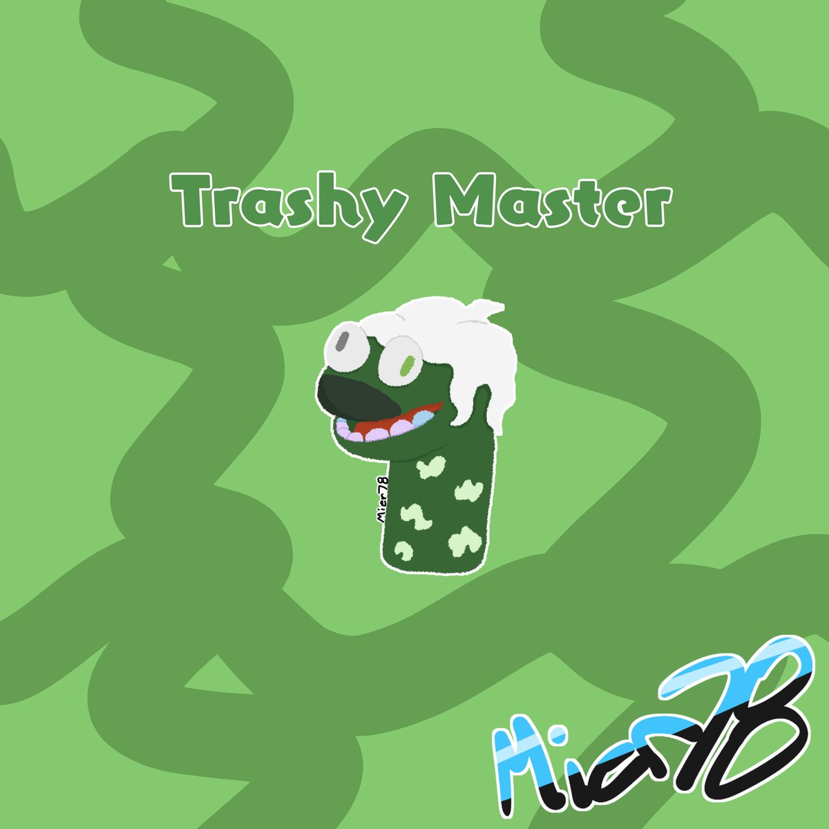 Mier781's tweet image. Meet Trashy Master! Don&apos;t leave your money around him, he will take it from you. 🗑️
#digitalart #linelessart #sockpuppet
