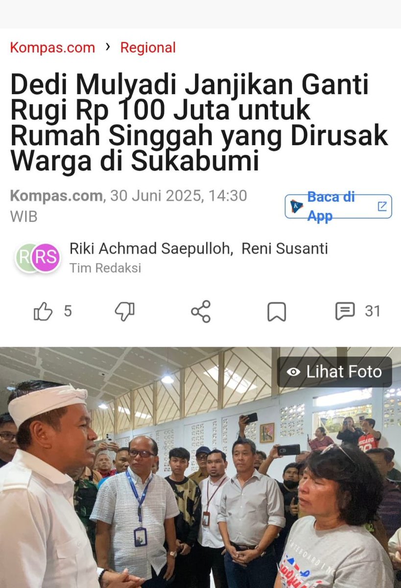 KDM pun tidak berani menyalahkan provokator aksi perusakan rumah di Sukabumi

Dan dengan bersedia membayar kerugian akibat aksi perusakan tanpa menangkap provokatornya, artinya KDM membenarkan aksi perusakan tersebut

Dan sampai KDM nyalon presiden, kejadian spt di Sukabumi akan