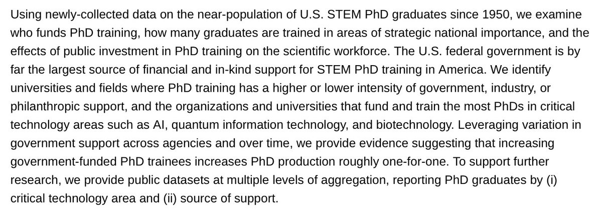 New <a href="/nberpubs/">NBER</a> working paper on the production of U.S. PhDs in science and emerging tech fields from <a href="/daniel_p_gross/">Daniel P. Gross</a> &amp; colleagues nber.org/papers/w33944