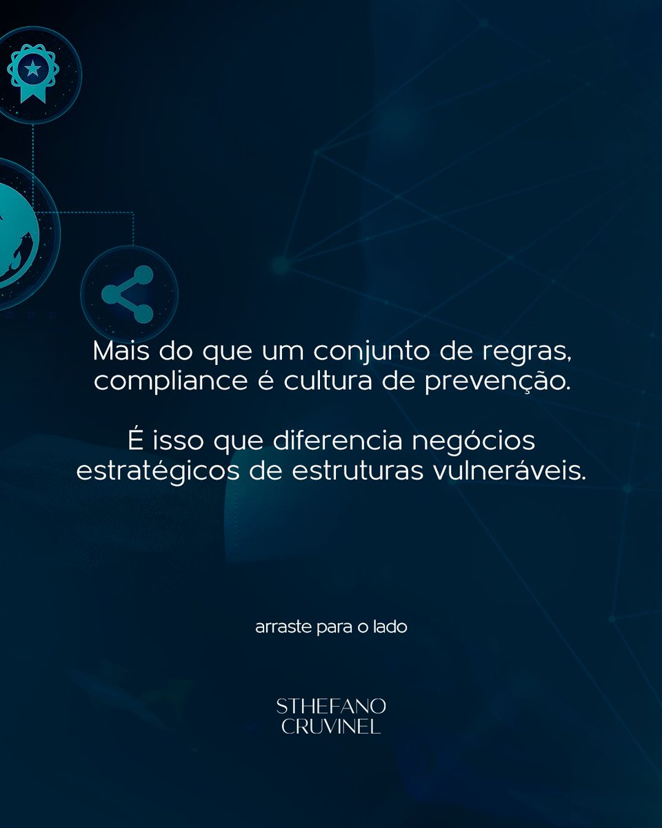 sthefanoscalon's tweet image. Compliance não é checklist. É uma cultura de prevenção.
Negócios que lidam com riscos jurídicos, contratos milionários e reputação de mercado entendem que antecipar é mais inteligente (e mais barato) do que remediar.
#complianceestrategico #sthefanocruvinel #gestaoderiscos