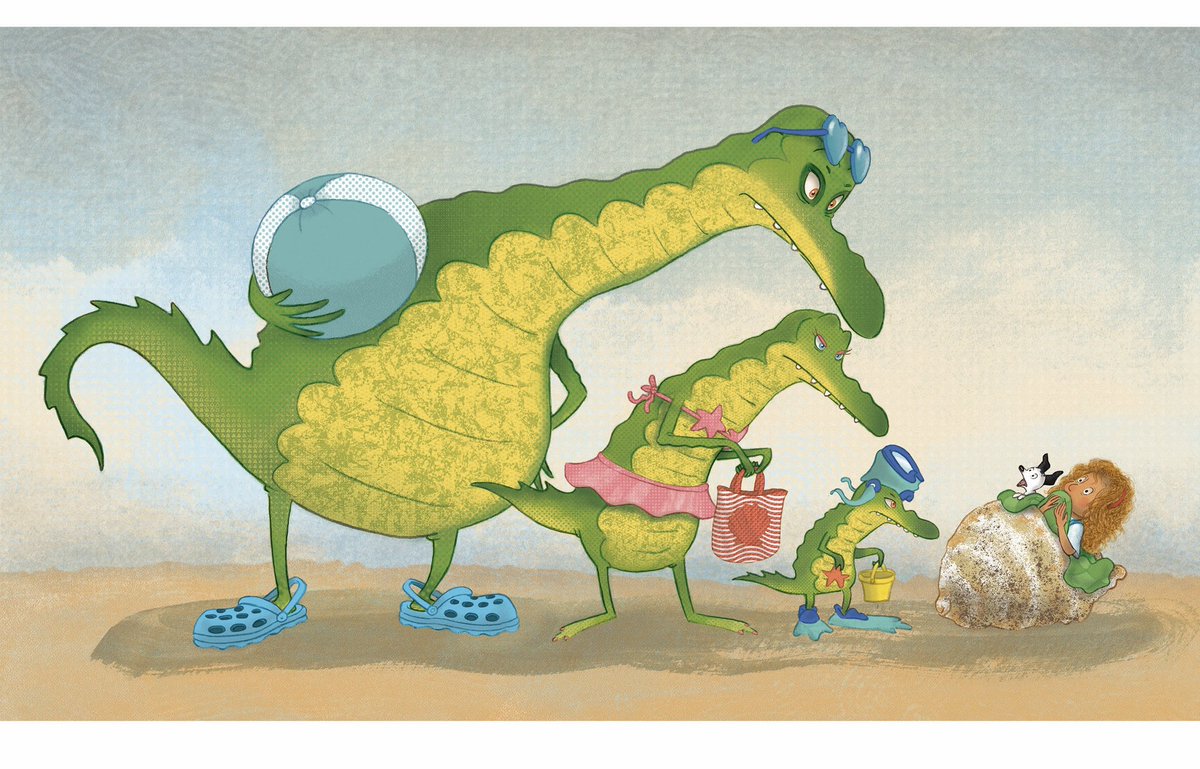 DavidMelling1's tweet image. Crocs in crocs.
This family were hilarious to draw. My one regret was not having all three crocodiles wearing colour co-ordinated crocs.
From GOLDILOCKS AND THE THREE CROCODILES by @MichaelRosenYes
@HarperCollinsCh
