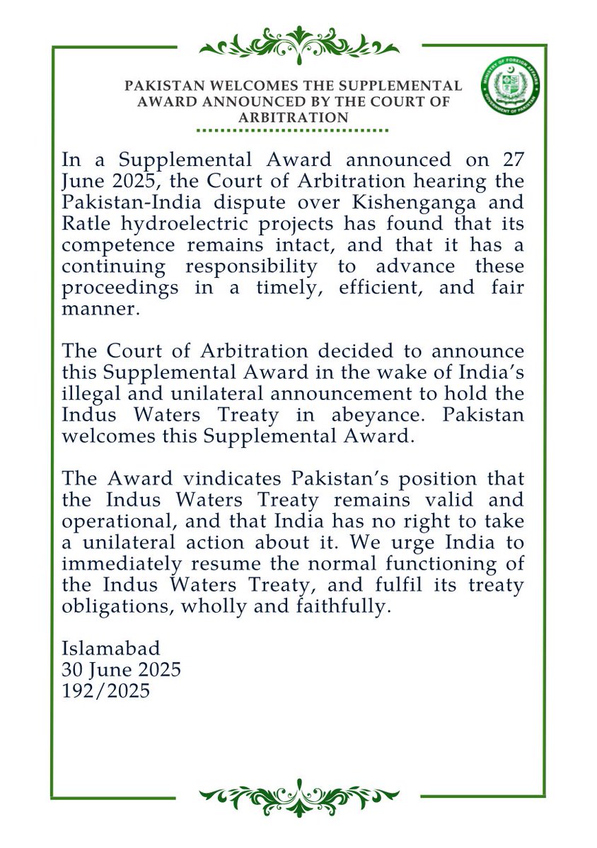 Ministry of Foreign Affairs - Pakistan tweet media
