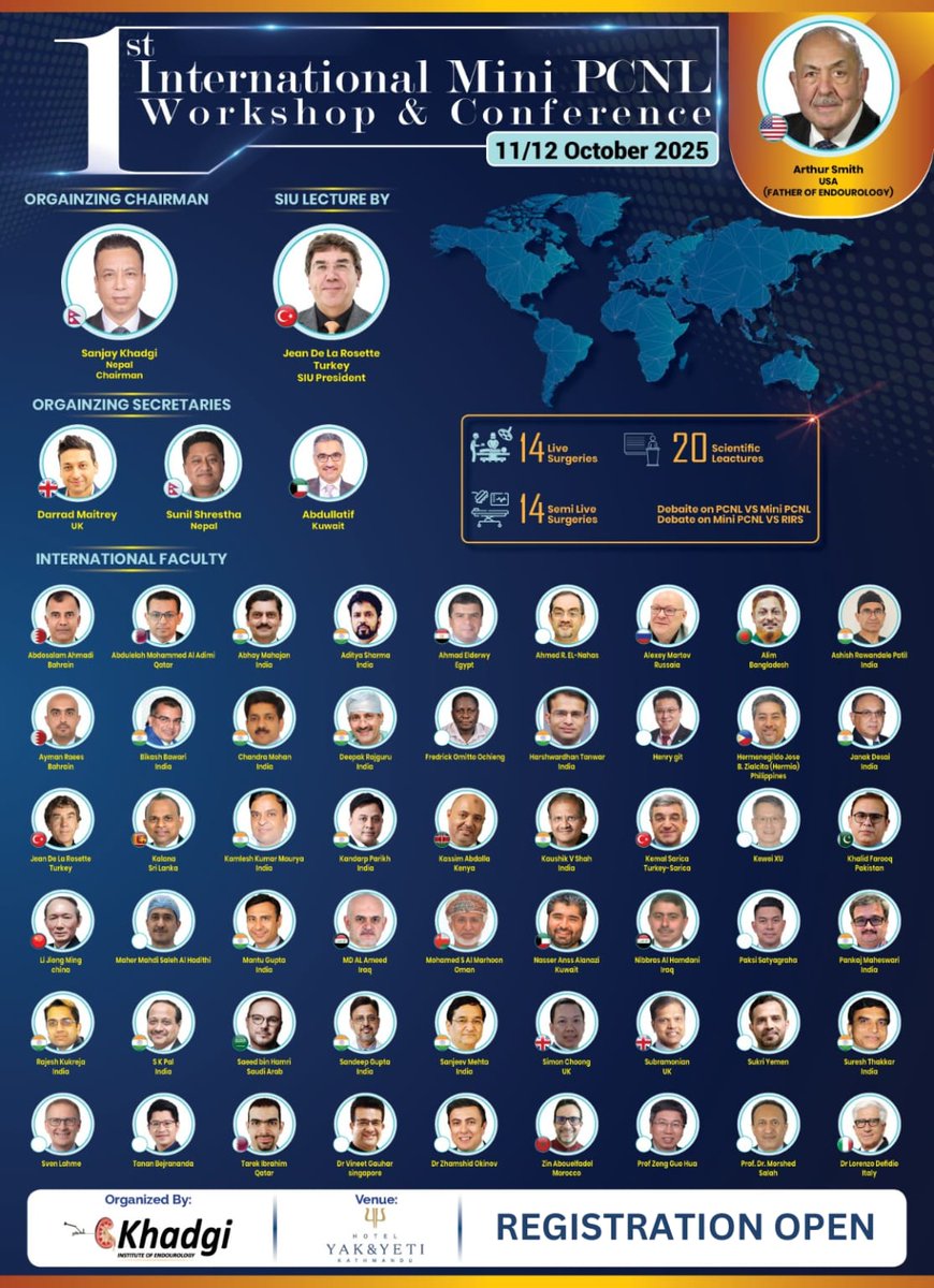 Best Mini PCNL experts are invited to demonstrate 16 live surgeries, during the event.for detail registration kienepal.com