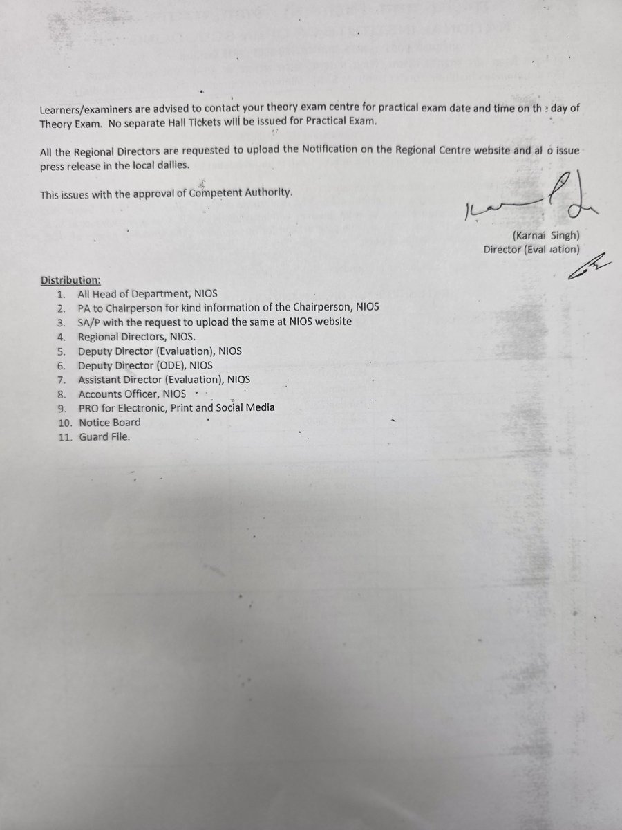 📢 #NIOS On-Demand Exam Schedule announced!
Secondary &amp; Sr. Secondary ODEs in KVs &amp; RC Delhi from 15th July to 11th Sept 2025.
🗓️ Register &amp; pay online at sdmis.nios.ac.in from 1st July 2025.
📑 Exam dates &amp; subjects:👇
nios.ac.in
#NIOS #ExamUpdate #Education