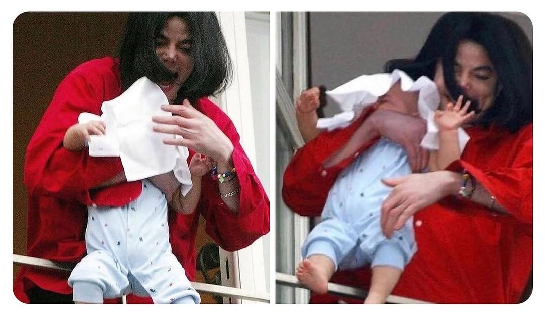 In 2002, Michael Jackson briefly dangled his son “Blanket” over a Berlin balcony to show fans. He later called it a mistake, apologized, and said he never meant to put his child at risk.