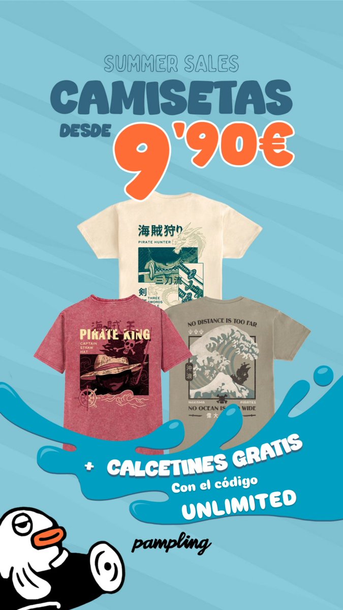 TheExUnlimited's tweet photo. 🚨 Siguen las #rebajas de @PamplingNews y tienes camis desde 9,90€
Si usas el código promocional UNLIMITED te llevas unos calcetines gratis 🧦 
👕 👉🏻 https://t.co/PWl2xcef9c
#rebajas #verano #playa #sales #ropa #pampling #SquidGame3 https://t.co/dTCY5eQUQg