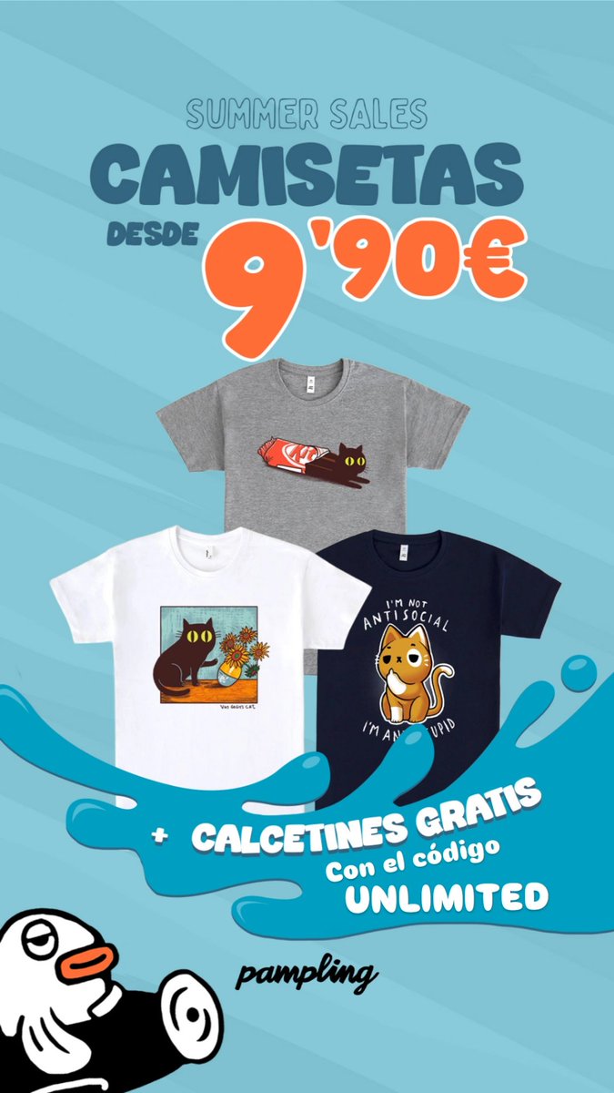 🚨 Siguen las #rebajas de <a href="/PamplingNews/">Pampling 👕</a> y tienes camis desde 9,90€
Si usas el código promocional UNLIMITED te llevas unos calcetines gratis 🧦 
👕 👉🏻 pampling.com
#rebajas #verano #playa #sales #ropa #pampling #SquidGame3