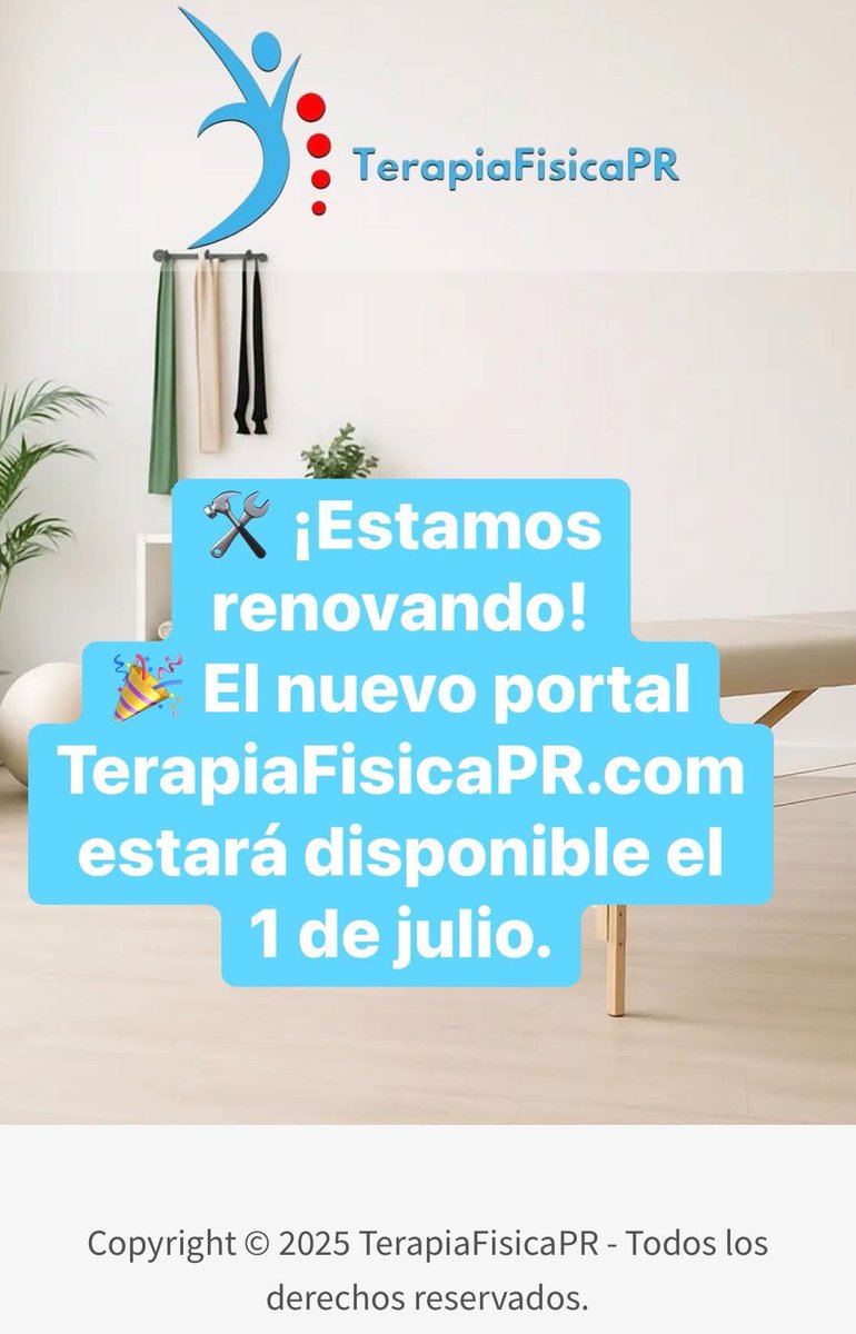 TFPuertoRico's tweet photo. 🚨 ¡Atención comunidad de TerapiaFisicaPR!
🔧 Hoy nos tomamos una pausa… porque mañana volvemos con todo.
🎉 Este 1 de julio lanzamos la nueva versión de https://t.co/n8RBx8T6cr con herramientas mejoradas, área de empleos y mucho más para nuestra comunidad de Terapistas Físicos. https://t.co/Kn7AIy1N2H