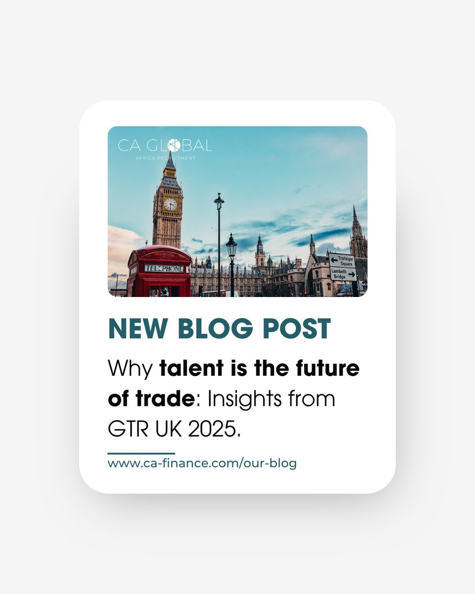 CAGlobal_Jobs's tweet image. In London, we saw one message echoed again and again: 𝐓𝐚𝐥𝐞𝐧𝐭 𝐢𝐬 𝐭𝐡𝐞 𝐫𝐞𝐚𝐥 𝐝𝐫𝐢𝐯𝐞𝐫 𝐨𝐟 𝐭𝐫𝐚𝐝𝐞 𝐠𝐫𝐨𝐰𝐭𝐡.

🔗 Read our top takeaways of GTR UK London: ca-finance.com/gtr-uk-2025-a-… 

What’s the biggest challenge you face in cross-border hiring?

#FinanceBlog