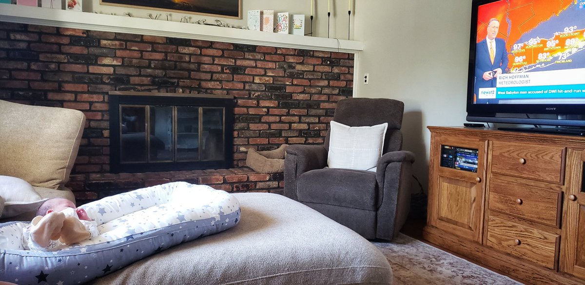 My newborn daughter loves watching the weather on News 12! <a href="/News12Weather/">News 12 Weather</a> <a href="/GarofaloWX/">Meredith Garofalo</a> <a href="/LorinOnTV/">Lorin Richardson</a> <a href="/longisland/">Long Island</a> <a href="/hoffmanrich/">RichHoffmanWeather</a>  <a href="/WeatherGeoff/">Geoff Bansen, CBM</a> <a href="/SamanthaAugeri/">Samantha Augeri</a> <a href="/AlexCalamiaWx/">Alex Calamia ☀️</a>