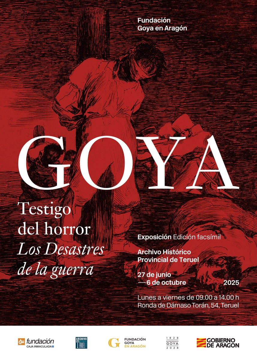 ArchivoTeruel's tweet photo. El 27 se inauguró la exposición
 "Goya. Testigo del horror. Los Desastres de la guerra.
Contamos con la presencia de nuestro Director General de Cultura, el Presidente de la Fundación Caja Inmaculada y las representantes de la Fundación Goya en Aragón, entre otras personalidades https://t.co/GEpHOH9B8r