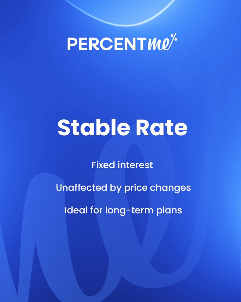 🌐 Choosing the right interest rate is key when using the platform.

🔐 Pick the strategy that fits your goals and stay in control with PercentMe.

 #PercentMe #StableRate #VariableRate