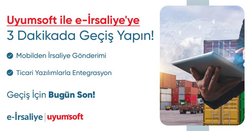 Uyumsoft ile e-irsaliye'ye ve/veya  e-fatura'ya 3 dakikada geçiş yapmak için 0542 454 90 98 numaradan benimle iletişime geçebilirsiniz.  250 kontor sizden 250 kontor bizden hediye . Değerli siparişlerinizi bekliyoru. Saygılarımla.