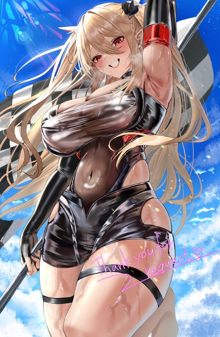 他意は無いのですが以前pixivリクエストで描いていただいたRQうちの子をですね🏁 