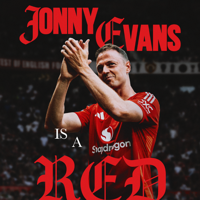ManUtd's tweet photo. 🔴 Jonny Evans has been appointed as our Head of Loans and Pathways, confirming the end of his illustrious playing career 🤝