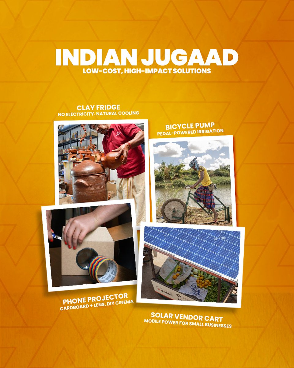 Low-cost. High-impact.

Across towns and villages, simple solutions meet everyday needs with creativity, purpose, and adaptability.

#India #IncredibleIndia #IndianEmbassy #IndianEmbassyAbuDhabi #IndiainUAE #IndianInnovation #Jugaad